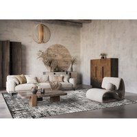 Belgravia Living Room Area Rug Metallic Sheen Contemporary Illusion Design - Anthracite / 290cm