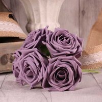 Bunch of 5 Foam Open Tea Rose - Mauve