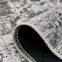 Distressed Washable Area Rug - Green / 170 x 120cm - thumbnail 3