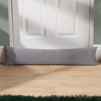 Matte Velvet Door Draught Excluder Draft Insulator - Light Grey
