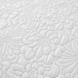 3D Embossed Chunky Floral Pattern Duvet Set - White / Single - thumbnail 2