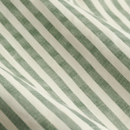 Hebden Striped Cotton Eyelet Curtain Pair - Forest / 117cm / 183cm - thumbnail 4