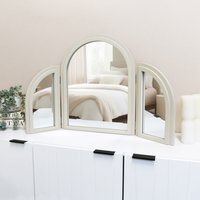 Evie Ridged Arch Dressing Table Mirror - Cream - image 1