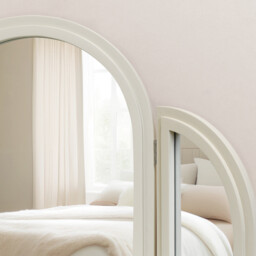 Evie Ridged Arch Dressing Table Mirror - Cream - thumbnail 2