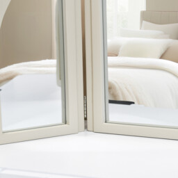 Evie Ridged Arch Dressing Table Mirror - Cream - thumbnail 3