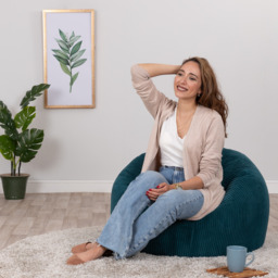Classic Cord Bean Bag - Green - thumbnail 5