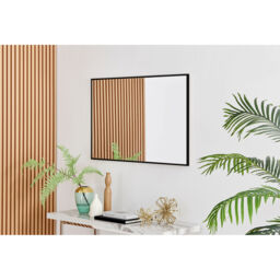 Emma Rectangle Black Frame Wall Mirror - Black / 100x66cm - thumbnail 3