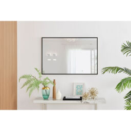 Emma Rectangle Black Frame Wall Mirror - Black / 100x66cm - thumbnail 4