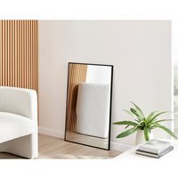 Emma Rectangle Black Frame Wall Mirror - Black / 100x66cm - thumbnail 1