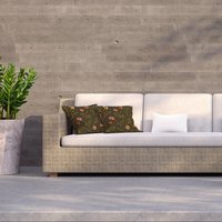 Green branches and flower buds Outdoor Cushion - Orange / 60cm - image 1