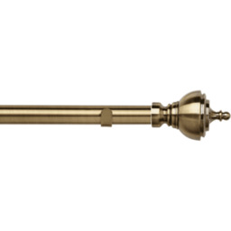28mm Fixed Length Metal Eyelet Curtain Pole Set - Vienna Finial - Antique Brass / 190cm - thumbnail 2