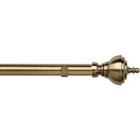 28mm Fixed Length Metal Eyelet Curtain Pole Set - Vienna Finial - Antique Brass / 190cm - thumbnail 1