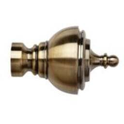 28mm Fixed Length Metal Eyelet Curtain Pole Set - Vienna Finial - Antique Brass / 190cm - thumbnail 3