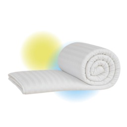 1.5 Tog Summer Cool Microfibre Striped Duvet - White / Superking - thumbnail 2