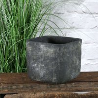 Zen Grid Design Ceramic Plant Pot - Dark Grey / 15cm - image 1
