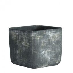 Zen Grid Design Ceramic Plant Pot - Dark Grey / 15cm - thumbnail 3