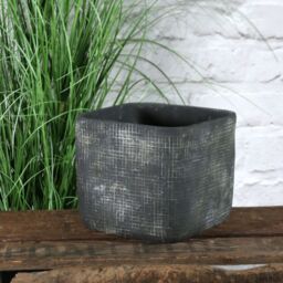 Zen Grid Design Ceramic Plant Pot - Dark Grey / 15cm - thumbnail 2