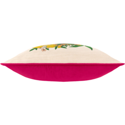 Taormina Floral Piped Cushion - Magenta / Polyester - thumbnail 5