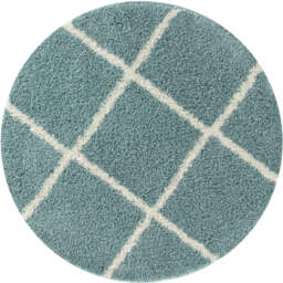 Myshaggy Collection Circle Diamond Design Rug - Duck Egg Blue - thumbnail 5