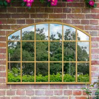 Arcus Overmantle Arch Wall Garden Mirror - Gold / 65cm - thumbnail 1
