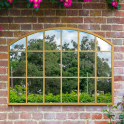 Arcus Overmantle Arch Wall Garden Mirror - Gold / 65cm - thumbnail 2