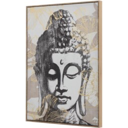 Gold Foiled Buddha Framed Canvas - Black and White - thumbnail 4