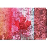 Maps and Flags Canada Flag Graphic Art Wrapped on Canvas - Red / 112cm
