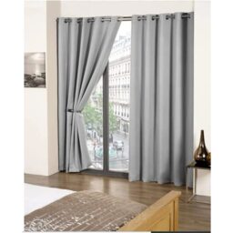 Woven Thermal Blackout Eyelet Curtains - Grey / 168cm / 228cm - thumbnail 3