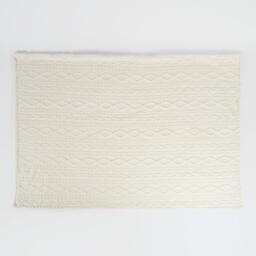 Cable Knit Sherpa Texture Throw - Cream - thumbnail 5