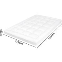 10cm Washable Microfibre Mattress Topper with Strap - White / Double