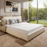 White Waterproof Mattress Protector - White / Double