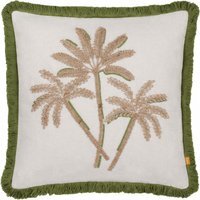 Palm Embroidered Cushion - Green / 80 Feather 20 Polyester - thumbnail 1