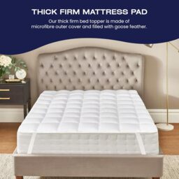 NightComfort 1000GSM Bound Edge Box Stitched Mattress Topper Pad - White / 183cm - thumbnail 3