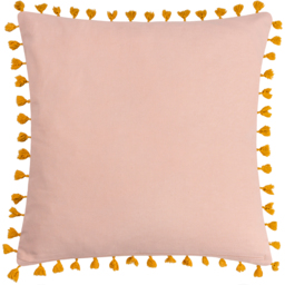 Chamae Floral Tasselled Cushion - Coral / Polyester - thumbnail 3