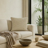 Riomaggiore Macrame Cushion Covers Set of 2 Natural - White