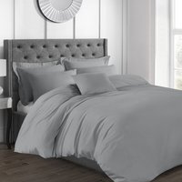 Luxury T200 100 Percent Cotton Duvet Cover - Grey / Superking - image 1