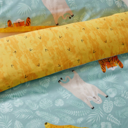 Wild Animal Kids Duvet Cover Set - Teal / Single - thumbnail 3