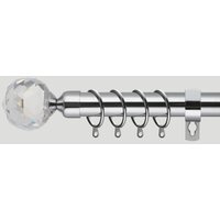 Adjustable Crystal Metal Curtain Pole Set - Chrome / 218cm - thumbnail 1