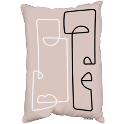 Line Art Of Two Faces Cushion - Pink - thumbnail 2