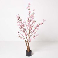 Homescapes Artificial Blossom Tree with Pink Silk Flowers 130 cm - Pink
