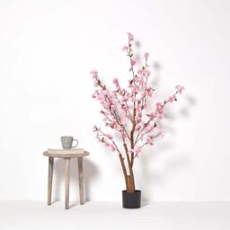Homescapes Artificial Blossom Tree with Pink Silk Flowers 130 cm - Pink - thumbnail 2