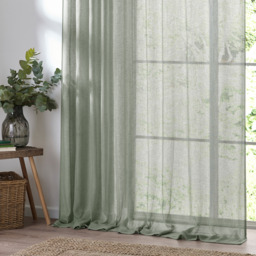 Nimbus Sheer Tie Top Curtain Panel - Eucalyptus / 290cm - thumbnail 5
