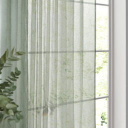 Nimbus Sheer Tie Top Curtain Panel - Eucalyptus / 290cm - thumbnail 4