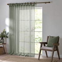 Nimbus Sheer Tie Top Curtain Panel - Eucalyptus / 290cm - thumbnail 1