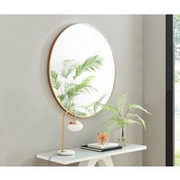 Emma Round Copper Frame Wall Mirror - Copper / 100cm - thumbnail 1