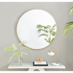 Emma Round Copper Frame Wall Mirror - Copper / 100cm - thumbnail 3