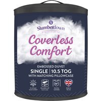 Slumberdown Coverless Comfort Embossed Herringbone 10.5 Tog Duvet - Blue / Single