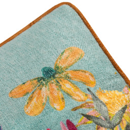Country Wilds Blossom Meadow Printed Cushion - Sky Blue / Polyester - thumbnail 2