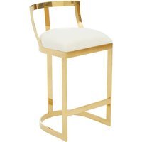 Azalea Ivory Velvet Bar Stool - Gold