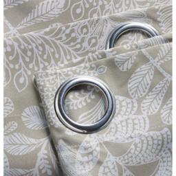 Fern Eyelet Ring Top Curtains - Latte / 168cm / 183cm - thumbnail 3